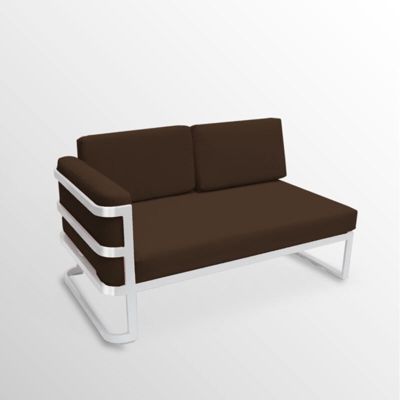 SOFA BROOKLYN MODULAR LATERAL LOVE SEAT DERECHO ALUMINIO -COJIN